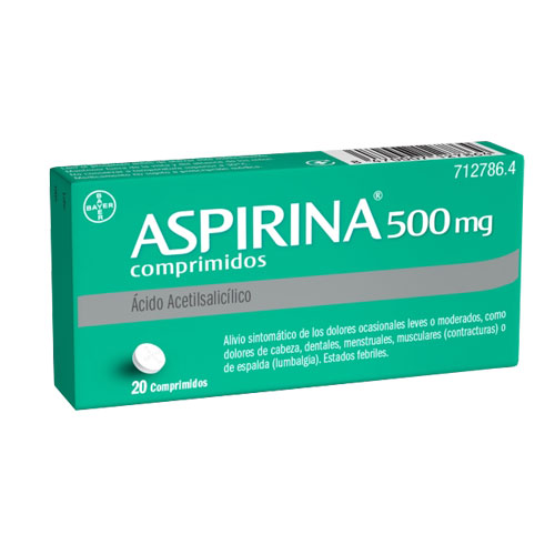 Aspirina 500mg 20 comprimidos