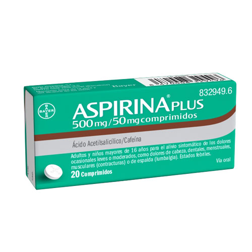 Aspirina Plus 500/50mg 20 comprimidos