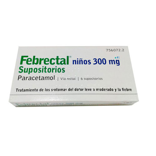 Febrectal Infantil 300mg 6 supositorios