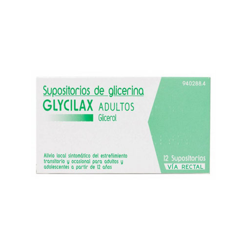 Supositorios Glicerina Glycilax Adultos 12 unids.