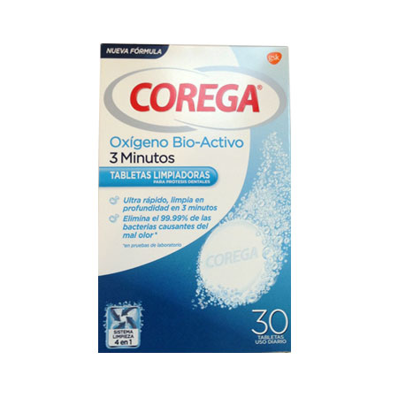Corega Tabletas de oxgeno bio activo 30 tabletas
