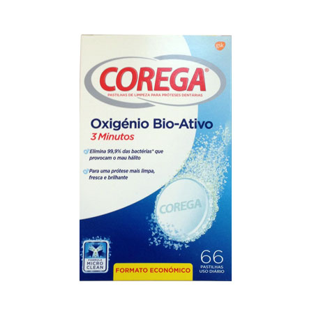 Corega Tabletas de oxgeno bio activo 66 tabletas