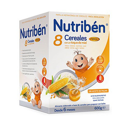 Nutriben Papilla 8 Cereales Miel y Fibra 600gr