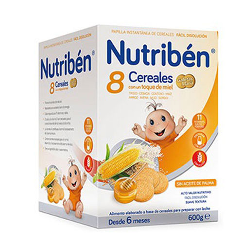 Nutriben Papilla 8 Cereales Miel y Galletas 600gr