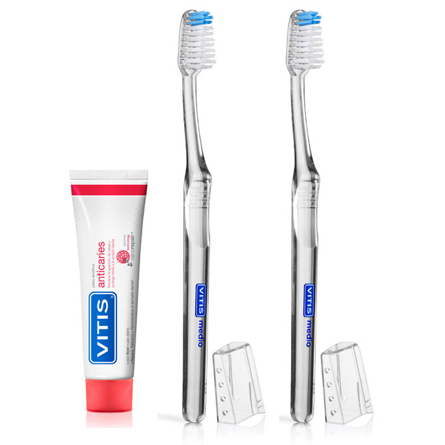 Oferta Cepillo Dental Medio 2ud + Pasta Anticari 15ml