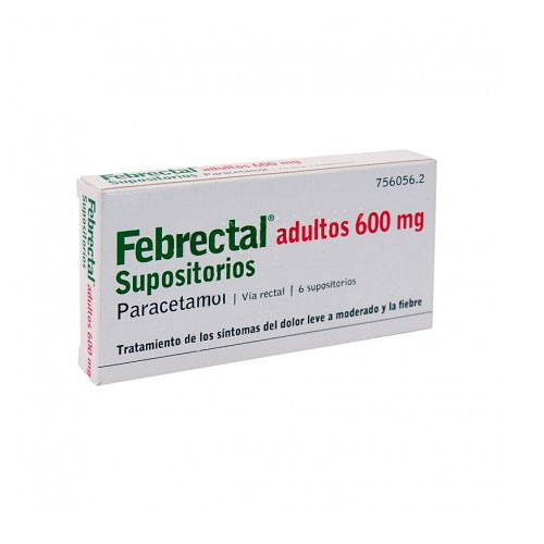 Febrectal Adultos 600mg 6 supositorios