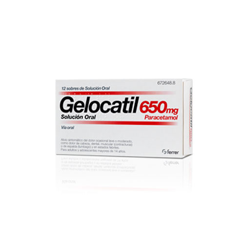 Gelocatil 650mg 12 sobres Solucin Oral