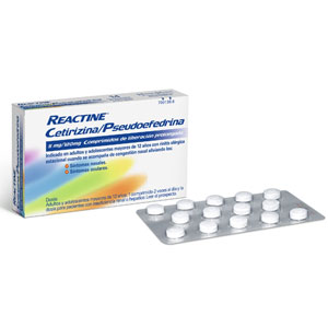 Reactine 5/120mg 14 cpsulas