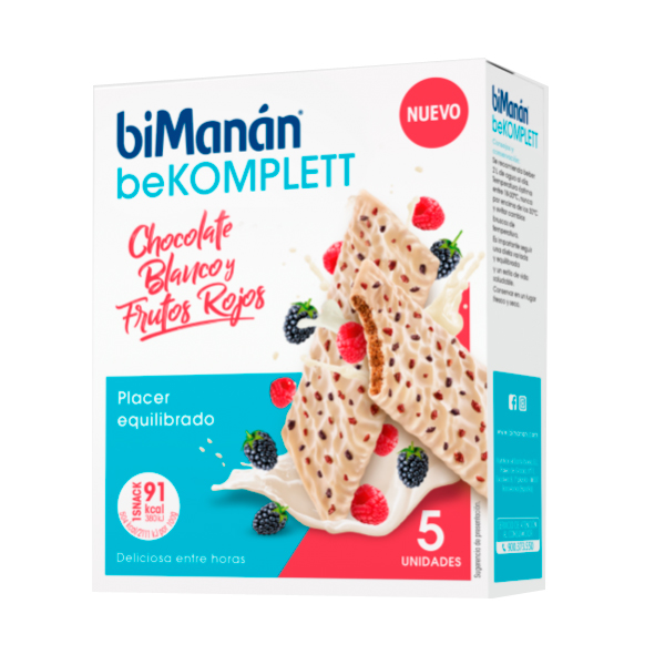 Bimanan BeKomplett 5 Barritas Chocolate Frutos Rojos