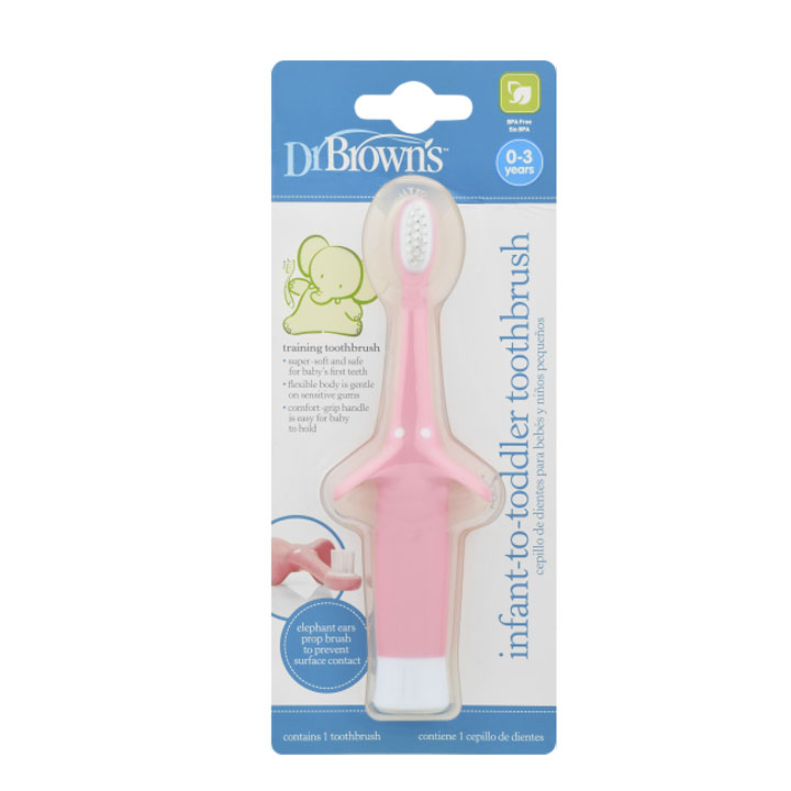 Dr Browns Cepillo dental Rosa 0-3 aos