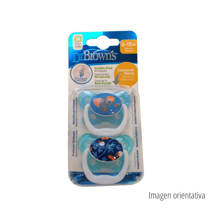 Dr Browns Chupete Prevent silicona 2 unid. 6-12m