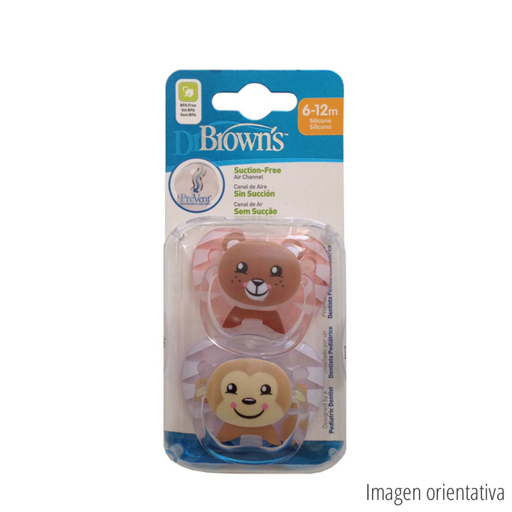 Dr Browns Chupete Prevent silicona 2 unid. 6-12m