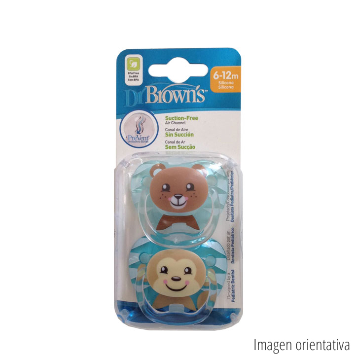 Dr Browns Chupete Prevent silicona 2 unid. 6-12m