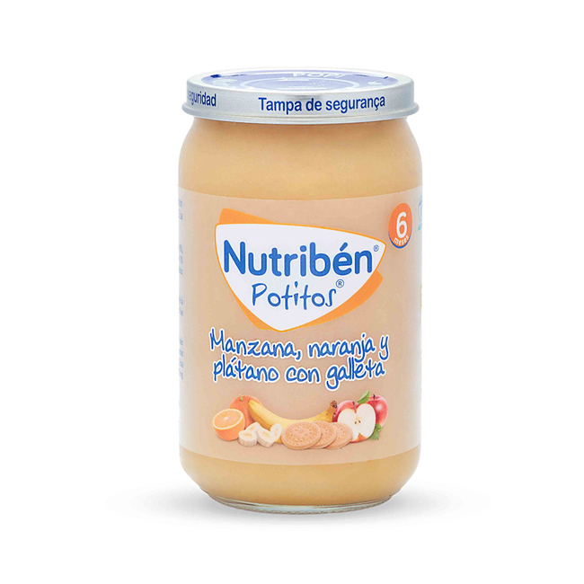 	Nutriben potito de manzana, naranja y pltano con galleta