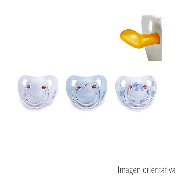 Suavinex Chupete Evol. Latex anatmico 0-6m Azul
