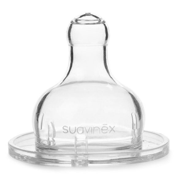 Suavinex Tetina Redonda Papilla silicona 4m 2 unids.